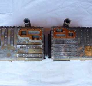 The original oil coolers that were re-cored.